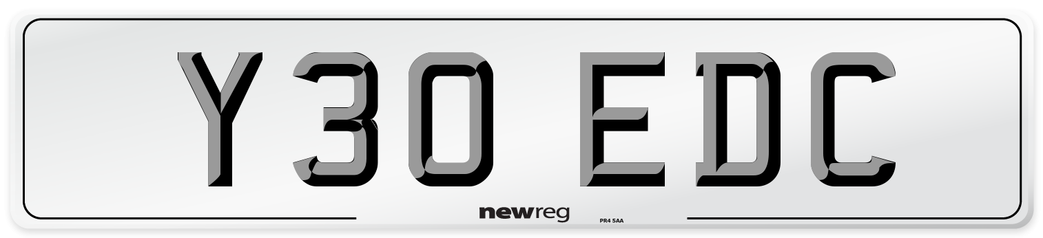 Y30 EDC Number Plate from New Reg
